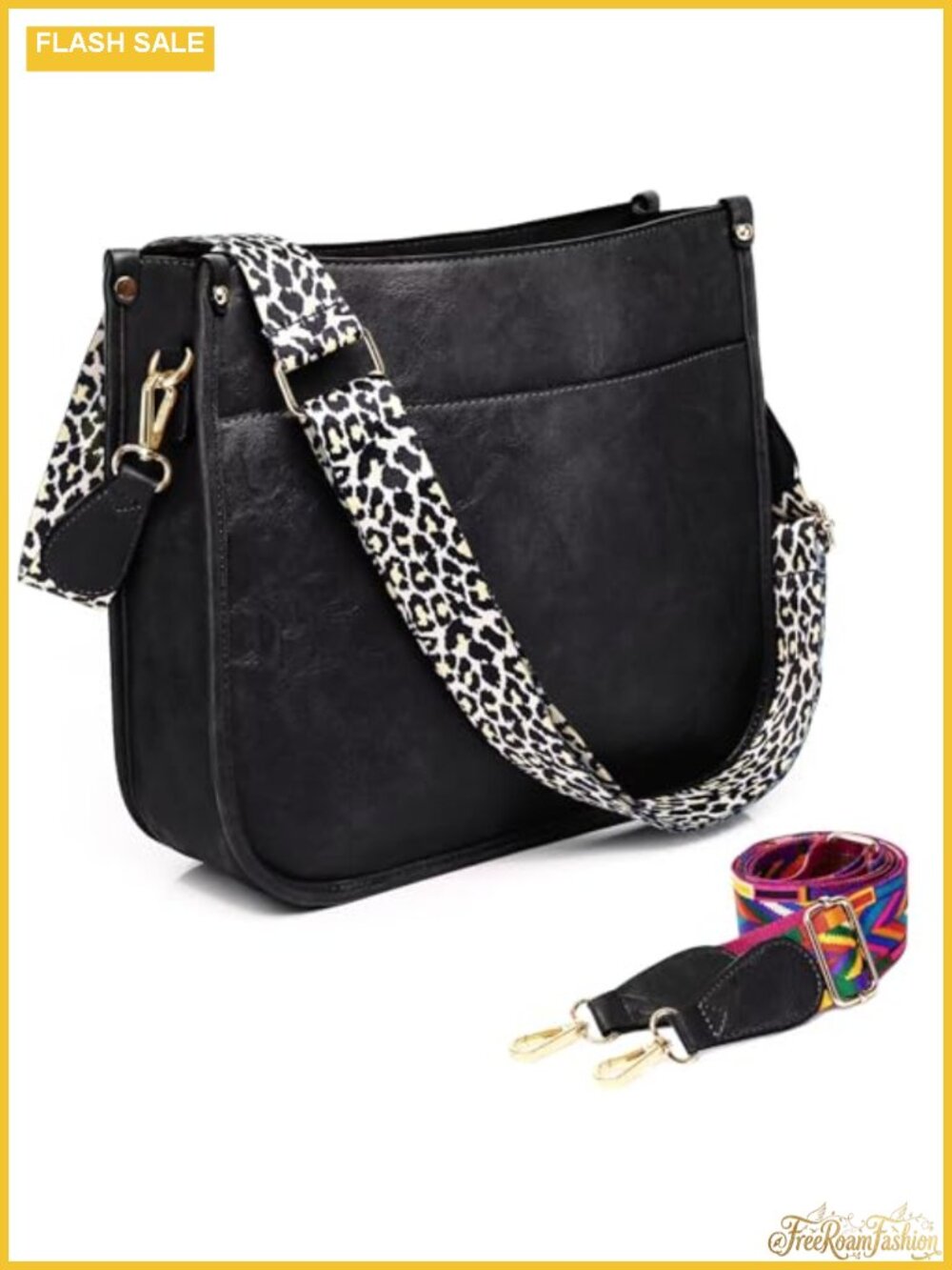 Vegan Leather Crossbody Bag Adjustable Strap Shoulder Purse